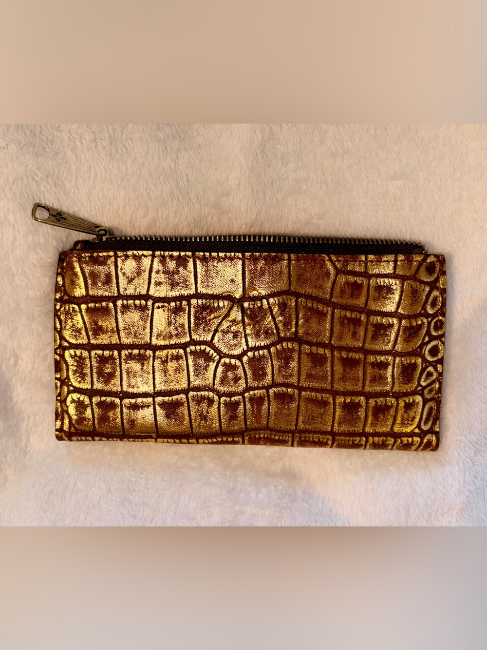 Patricia Nash Nazari Gold Leather Crocodile Wallet View 2